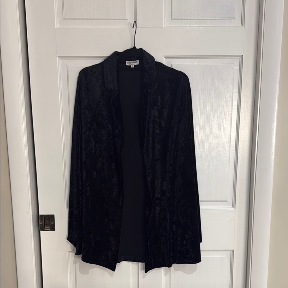 Giorgio Armani Black Velvet Cardigan